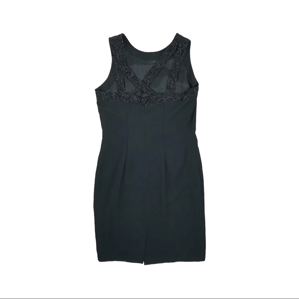 Vintage Argenti Studio Beaded Black Sheath Dress, Womens Sz 8